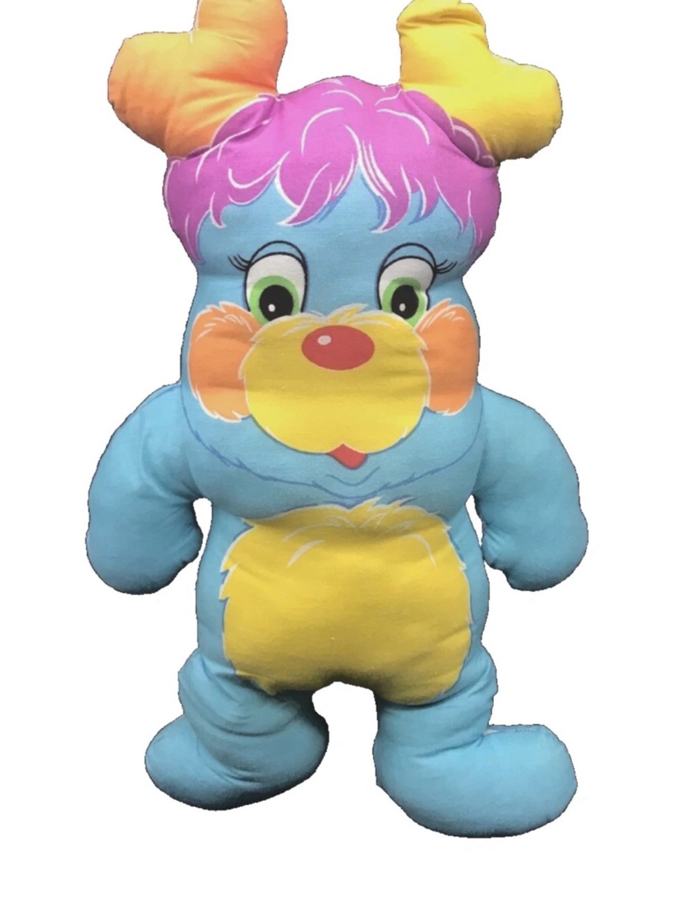 Blue P. C. Popple Handmade Pillow Plush Stuffed Toy  16” Vintage 1980s